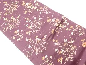 アンティーク　秋草模様織出し袋帯（材料）